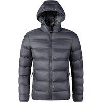 MODISHION Men's Winter Quilted Coat with Hood in Grey | Size: Small