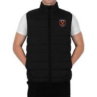 West Ham United FC Men's Adults Padded Gilet Body Warmer in Black | Size: Small