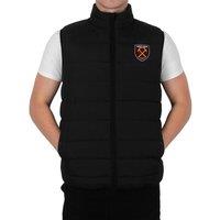 West Ham United FC Men's Adults Padded Gilet Body Warmer in Black | Size: 2XL