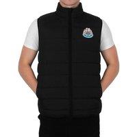 Newcastle United FC Men's Adults Padded Gilet Body Warmer in Black | Size: Large