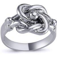 Jewelco London Men's Mens Rhodium Plated Silver Celtic Knot Love Ring 15mm - ARN084 in White | Size: Z