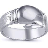 Jewelco London Men's Rhodium Plated Silver Boxing Glove Charm Ring 12mm | Size: T
