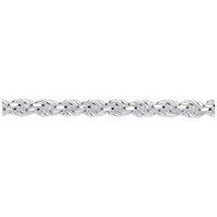 Jewelco London Men's Mens Silver Diamond-cut Solid Rope Chain Bracelet 5mm 8.5 inch in White