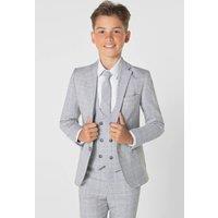 Roco Men's Earl - 3 Piece Grey Check Slim Fit Wedding Suit | Size: 15 Years