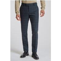 Antique Rogue Men's Herringbone Trousers in Blue | Size: 28R