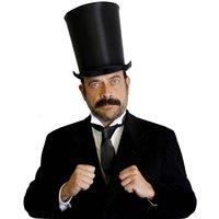 I Love Fancy Dress Men's Satin Bell Top Hat in Black | Size: 12 Pack