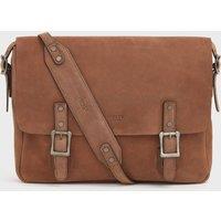 OSPREY LONDON Men's The Large Clayton Leather Satchel Bag in Chocolate