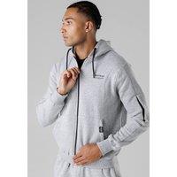 Firetrap Men's Regular Fit Zip Through Fleece Hoody with Drawstrings in Light Grey | Size: Large
