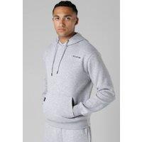 Firetrap Men's Cotton Rich Brushed Fleece Hoody with Kangaroo Pocket in Light Grey | Size: Large