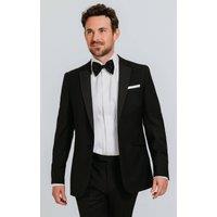 Dobell Men's Black Satin Notch Lapel 100% Wool 2 Piece Tuxedo | Size: 38R