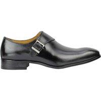 XPOSED Men's Elegant Real Leather Slip-On Loafers With Buckle Strap in Black | Size: 9