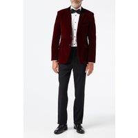 XPOSED Men's Elegant SAM Velvet Blazer in Maroon | Size: 52