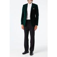 XPOSED Men's Elegant Soft Velvet Dinner Jacket in Green | Size: 52