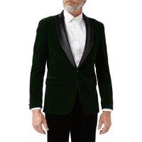 XPOSED Men's Elegant Velvet Tuxedo Jacket - Perfect Formal Events in Green | Size: 42