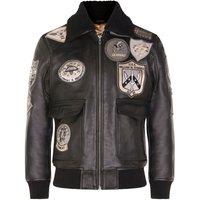 Infinity Leather Men's Top Gun A2 Leather Bomber Jacket-San Diego in True Black | Size: XS