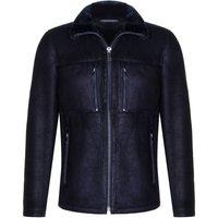 Infinity Leather Men's Sheepskin Biker Bomber Jacket-Agboville in Black | Size: XL