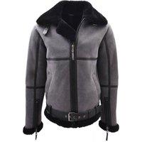House of Leather Men's Mens Original RAF Sheepskin Jacket Real Shearling Aviator Tyler Brown Ginger XS in Grey | Size: Small