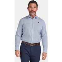 Raging Bull Men's Long Sleeve Pentagon Pattern Cotton Poplin Shirt in White | Size: 4XL