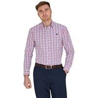 Raging Bull Men's Long Sleeve Large Check Cotton Poplin Shirt in Pink | Size: XL
