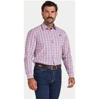 Raging Bull Men's Long Sleeve Large Check Cotton Poplin Shirt in Pink | Size: 3XL