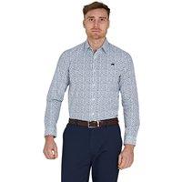 Raging Bull Men's Long Sleeve Floral Print Cotton Poplin Shirt in Light Blue | Size: 4XL