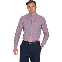 Raging Bull Men's Long Sleeve Graph Check Poplin Cotton Shirt in Red | Size: 3XL