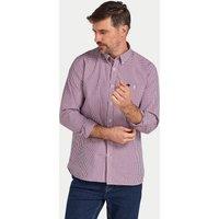 Raging Bull Men's Long Sleeve Graph Check Poplin Cotton Shirt in Red | Size: 4XL