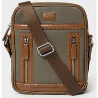 OSPREY LONDON Men's The Frontline Waxed Canvas & Leather Messenger Bag in Khaki