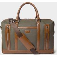 OSPREY LONDON Men's The Frontline Waxed Canvas & Leather Weekender Bag in Khaki