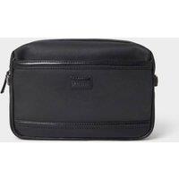 OSPREY LONDON Men's The Frontline Waxed Canvas & Leather Washbag in Black