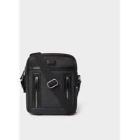 OSPREY LONDON Men's The Frontline Waxed Canvas & Leather Messenger Bag in Black