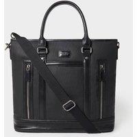 OSPREY LONDON Men's The Frontline Large Waxed Canvas & Leather Workbag in Black