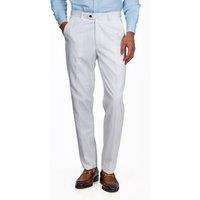 XPOSED Men's Neil Stylish Pinstripe Tapered Suit Trousers in White | Size: 38