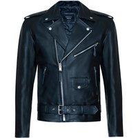 Infinity Leather Men's Brando Red Indian Cowhide Jacket - Osasco in Black | Size: Large
