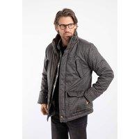 Weird Fish Men's Thunderman Printed Wadded Field Jacket in Brown | Size: Small