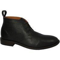 Thomas Blunt Men's Grained Leather Lace Up Chukka Boot in Black | Size: 11
