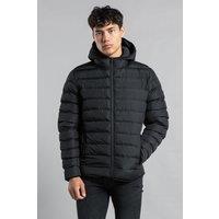 Tokyo Laundry Men's Padded Hooded Jacket with Full Zip in Black | Size: XL