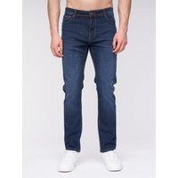 Henleys Craze Men's Comfort Straight-Fit Stretch Denim Jeans in Dark Blue | Size: W32 L32