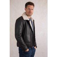 Lakeland Leather Men's 'Tigermoth' Sheepskin Aviator Jacket in Brown | Size: 48