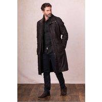 Lakeland Leather Men's 'Kielder' Long Leather Coat in Brown | Size: 38