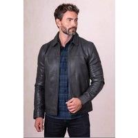 Lakeland Leather Men's 'Renwick' Collared Leather Jacket in Charcoal | Size: 44