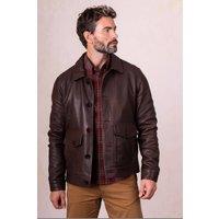 Lakeland Leather Men's 'Embleton' Leather Jacket in Brown | Size: 46