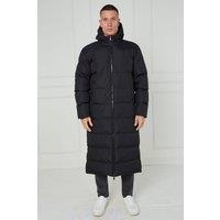 ELAINA FASHION Men's Longline Heavy Puffer Coat - Black | Size: Small