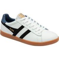 Gola Classics Men's 'Equipe Leather II' Leather Lace-Up Trainers in White | Size: 9