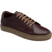 Frank Wright Men's Leather 'Madeley' Trainers in Dark Red | Size: 11