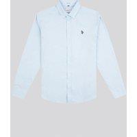 U.S. POLO ASSN. Men's Stretch Cotton Poplin Shirt in Pale Blue | Size: Small