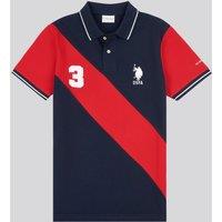 U.S. POLO ASSN. Men's Sash Pique Polo Shirt in Dark Navy | Size: 2XL