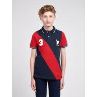 U.S. POLO ASSN. Men's Player 3 Sash Pique Polo Shirt in Dark Navy | Size: 14-15 Years