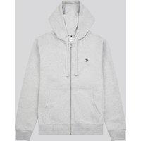 U.S. POLO ASSN. Men's Double Horsemen Loopback Zip Hoodie in Mid Grey | Size: Small