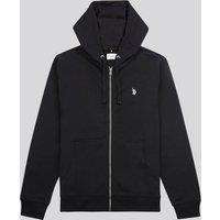 U.S. POLO ASSN. Men's Double Horsemen Loopback Zip Hoodie in Black | Size: 2XL